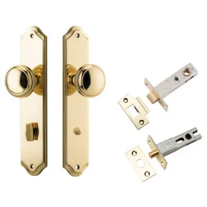 Paddington Knob Shouldered Backplate Privacy Kit w Privacy Turn Polished Brass by Iver, a Door Hardware for sale on Style Sourcebook