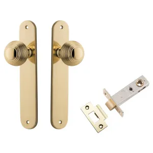 Guildford Knob Oval Backplate Passage Kit Polished Brass by Iver, a Door Hardware for sale on Style Sourcebook