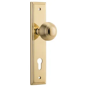 Guildford Knob Stepped Backplate Polished Brass by Iver, a Door Hardware for sale on Style Sourcebook