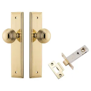 Guildford Knob Stepped Backplate Passage Kit Polished Brass by Iver, a Door Hardware for sale on Style Sourcebook
