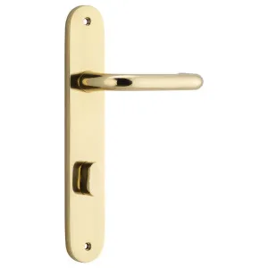 Oslo Lever Oval Backplate Polished Brass by Iver, a Door Hardware for sale on Style Sourcebook