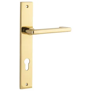 Baltimore Return Lever Rectangular Backplate Polished Brass by Iver, a Door Hardware for sale on Style Sourcebook