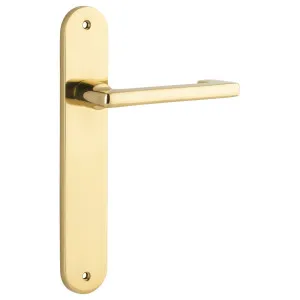Baltimore Return Lever Oval Backplate Polished Brass by Iver, a Door Hardware for sale on Style Sourcebook