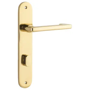 Baltimore Return Lever Oval Backplate Polished Brass by Iver, a Door Hardware for sale on Style Sourcebook