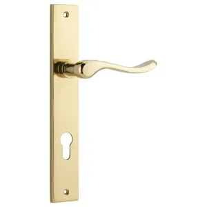 Stirling Lever Rectangular Backplate Polished Brass by Iver, a Door Hardware for sale on Style Sourcebook