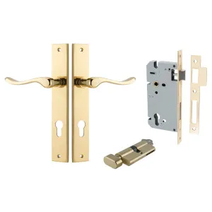 Stirling Lever Rectangular Backplate Entrance Kit w High Security Lock Polished Brass by Iver, a Door Hardware for sale on Style Sourcebook
