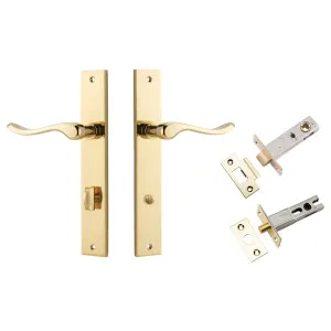 Stirling Lever Rectangular Backplate Privacy Kit w Privacy Turn Polished Brass by Iver, a Door Hardware for sale on Style Sourcebook