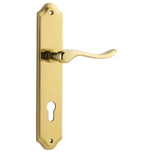 Stirling Lever Shouldered Backplate Polished Brass by Iver, a Door Hardware for sale on Style Sourcebook
