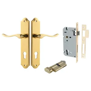 Stirling Lever Shouldered Backplate Entrance Kit w High Security Lock Polished Brass by Iver, a Door Hardware for sale on Style Sourcebook