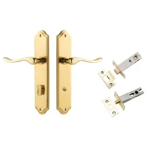 Stirling Lever Shouldered Backplate Privacy Kit w Privacy Turn Polished Brass by Iver, a Door Hardware for sale on Style Sourcebook