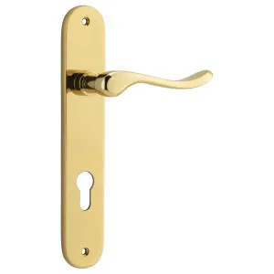 Stirling Lever Oval Backplate Polished Brass by Iver, a Door Hardware for sale on Style Sourcebook