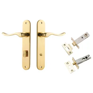 Stirling Lever Oval Backplate Privacy Kit w Privacy Turn Polished Brass by Iver, a Door Hardware for sale on Style Sourcebook