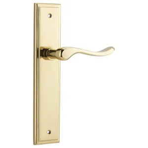 Stirling Lever Stepped Backplate Polished Brass by Iver, a Door Hardware for sale on Style Sourcebook