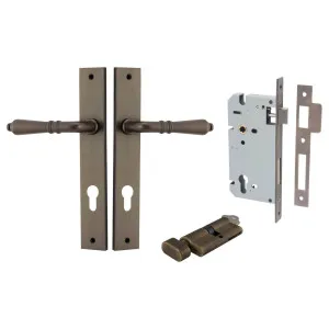 Sarlat Lever Rectangular Backplate Entrance Kit w High Security Lock Signature Brass by Iver, a Door Hardware for sale on Style Sourcebook