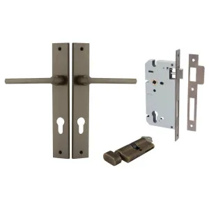 Baltimore Lever Rectangular Backplate Entrance Kit w High Security Lock Signature Brass by Iver, a Door Hardware for sale on Style Sourcebook