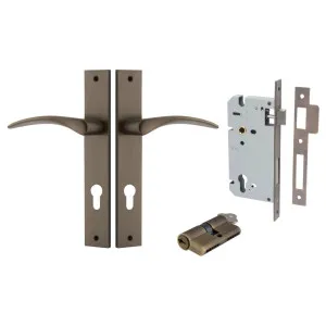 Oxford Lever Rectangular Backplate Entrance Kit w High Security Lock Signature Brass by Iver, a Door Hardware for sale on Style Sourcebook