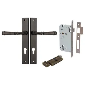 Verona Lever Rectangular Backplate Entrance Kit w High Security Lock Signature Brass by Iver, a Door Hardware for sale on Style Sourcebook