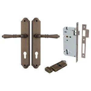 Sarlat Lever Shouldered Backplate Entrance Kit with High Security Lock Signature Brass by Iver, a Door Hardware for sale on Style Sourcebook