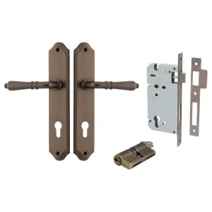Sarlat Lever Shouldered Backplate Entrance Kit w High Security Lock Signature Brass by Iver, a Door Hardware for sale on Style Sourcebook