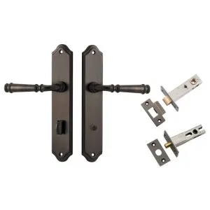 Verona Lever Shouldered Backplate Privacy Kit w Privacy Turn Signature Brass by Iver, a Door Hardware for sale on Style Sourcebook