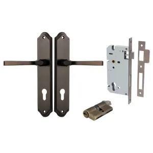 Annecy Lever Shouldered Backplate Entrance Kit w High Security Lock Signature Brass by Iver, a Door Hardware for sale on Style Sourcebook