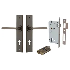 Baltimore Lever Chamfered Backplate Entrance Kit w High Security Lock Signature Brass by Iver, a Door Hardware for sale on Style Sourcebook