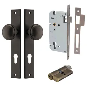 Paddington Knob Rectangular Backplate Entrance Kit w High Security Lock Signature Brass by Iver, a Door Hardware for sale on Style Sourcebook