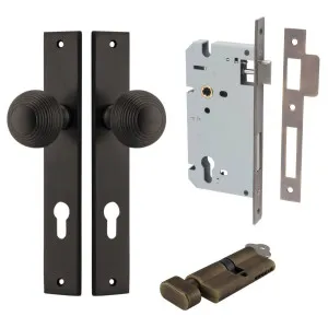 Guildford Knob Rectangular Backplate Entrance Kit w High Security Lock Signature Brass by Iver, a Door Hardware for sale on Style Sourcebook