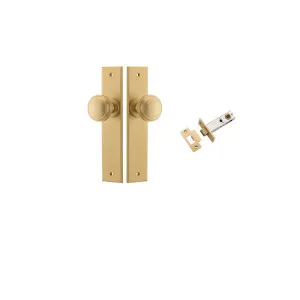 Paddington Knob Chamfered Backplate Passage Kit Brushed Brass by Iver, a Door Hardware for sale on Style Sourcebook