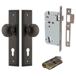 Paddington Knob Stepped Backplate Entrance Kit w High Security Lock Signature Brass by Iver, a Door Hardware for sale on Style Sourcebook
