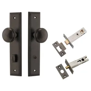 Paddington Knob Stepped Backplate Privacy Kit with Privacy Turn Signature Brass by Iver, a Door Hardware for sale on Style Sourcebook