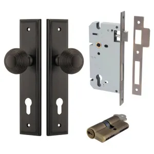 Guildford Knob Stepped Backplate Entrance Kit w High Security Lock Signature Brass by Iver, a Door Hardware for sale on Style Sourcebook
