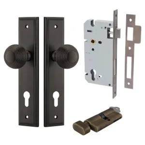 Guildford Knob Stepped Backplate Entrance Kit w High Security Lock Signature Brass by Iver, a Door Hardware for sale on Style Sourcebook
