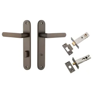 Osaka Lever Oval Backplate Privacy Kit with Privacy Turn Signature Brass by Iver, a Door Hardware for sale on Style Sourcebook