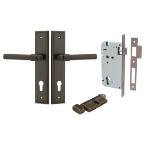 Helsinki Lever Stepped Backplate Entrance Kit w High Security Lock Signature Brass by Iver, a Door Hardware for sale on Style Sourcebook