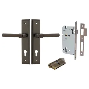 Helsinki Lever Stepped Backplate Entrance Kit w High Security Lock Signature Brass by Iver, a Door Hardware for sale on Style Sourcebook