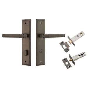 Helsinki Lever Stepped Backplate Privacy Kit w Privacy Turn Signature Brass by Iver, a Door Hardware for sale on Style Sourcebook