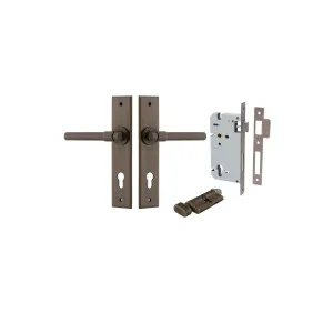 Helsinki Lever Chamfered Backplate Entrance Kit w High Security Lock Signature Brass by Iver, a Door Hardware for sale on Style Sourcebook