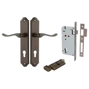 Stirling Lever Shouldered Backplate Entrance Kit w High Security Lock Signature Brass by Iver, a Door Hardware for sale on Style Sourcebook