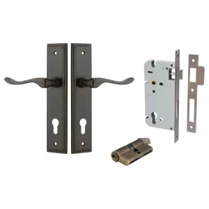 Stirling Lever Stepped Backplate Entrance Kit with High Security Lock Signature Brass by Iver, a Door Hardware for sale on Style Sourcebook