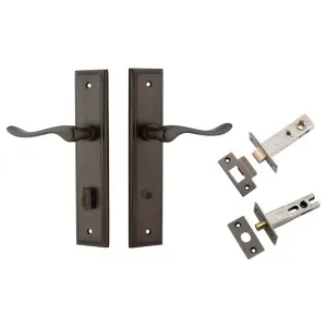 Stirling Lever Stepped Backplate Privacy Kit w Privacy Turn Signature Brass by Iver, a Door Hardware for sale on Style Sourcebook