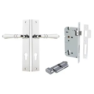 Sarlat Lever Rectangular Backplate Entrance Kit w High Security Lock Polished Chrome by Iver, a Door Hardware for sale on Style Sourcebook