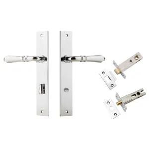Sarlat Lever Rectangular Backplate Privacy Kit w Privacy Turn Polished Chrome by Iver, a Door Hardware for sale on Style Sourcebook