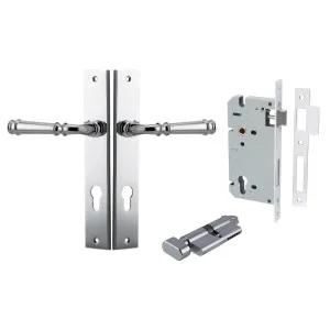 Verona Lever Rectangular Backplate Entrance Kit w High Security Lock Polished Chrome by Iver, a Door Hardware for sale on Style Sourcebook