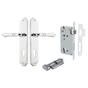Sarlat Lever Shouldered Backplate Entrance Kit w High Security Lock Polished Chrome by Iver, a Door Hardware for sale on Style Sourcebook