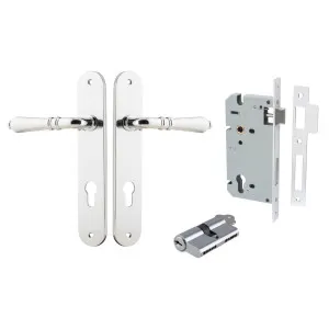 Sarlat Lever Oval Backplate Entrance Kit w High Security Lock Polished Chrome by Iver, a Door Hardware for sale on Style Sourcebook