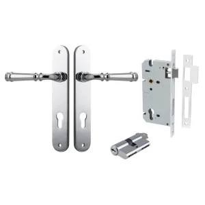 Verona Lever Oval Backplate Entrance Kit w High Security Lock Polished Chrome by Iver, a Door Hardware for sale on Style Sourcebook