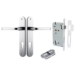Annecy Lever Oval Backplate Entrance Kit w High Security Lock Polished Chrome by Iver, a Door Hardware for sale on Style Sourcebook