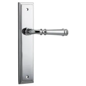 Verona Lever Stepped Backplate Polished Chrome by Iver, a Door Hardware for sale on Style Sourcebook
