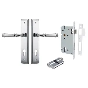 Verona Lever Stepped Backplate Entrance Kit w High Security Lock Polished Chrome by Iver, a Door Hardware for sale on Style Sourcebook
